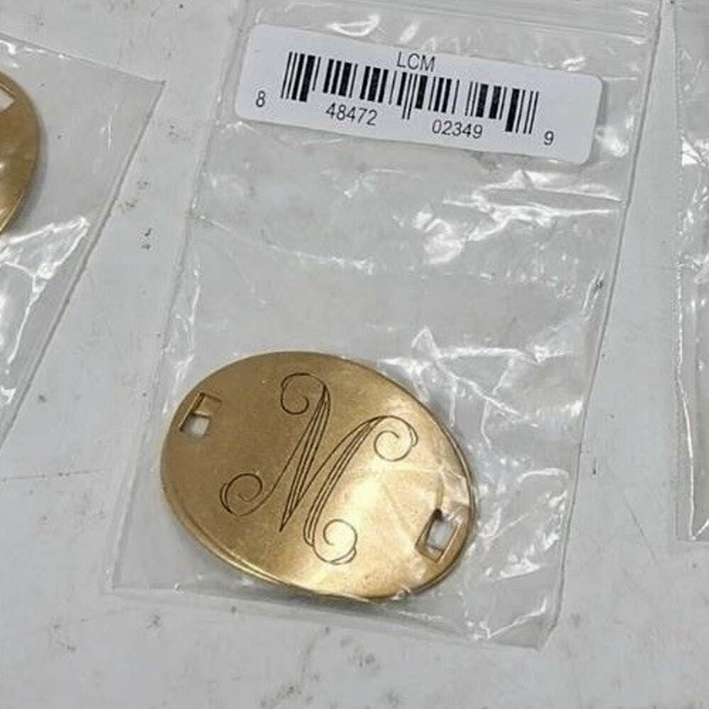 “M” Beaucoup Designs Jewelry The Laiton Collection Brass Initial Letter Charm